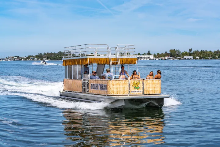 a small boat in a body of water